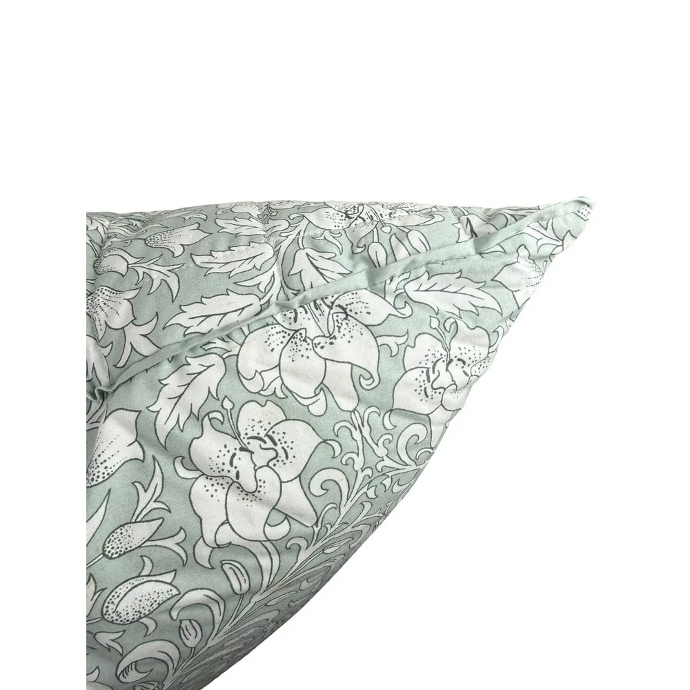 William Morris At Home Garden Tonal Seafoam 24x24 Throw Pillow Floral Cotton